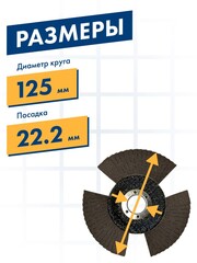 Круг лепестковый торцевой ПРАКТИКА стробоскопический 125 х 22 мм Р 40 серия Эксперт (922-869)