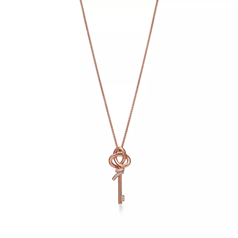 Подвеска - ключ из розового золота с бриллиантами, Tiffany 💠 Knot - В наличии
