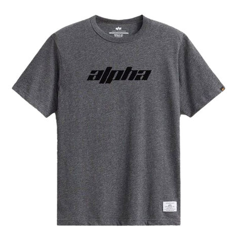 Футболка Alpha Industries Alpha Logos Tee Dark Charcoal Heather (Темно-серый)