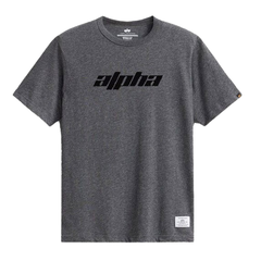 Футболка Alpha Industries Alpha Logos Tee Dark Charcoal Heather (Темно-серый)