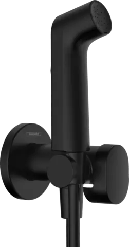 Комплект для гигиенического душа встроенный Hansgrohe Bidette 1jet S со шлангом и держателем, черный