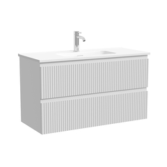 Sancos Snob R SNR90/39W Тумба подвесная 890х390х500, c двумя ящиками оснащенными доводчиками, Bianco фото