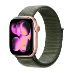 Умные часы Apple Watch Series 11 GPS, 42mm, Rose Gold Aluminium Case with Forest Sport Loop