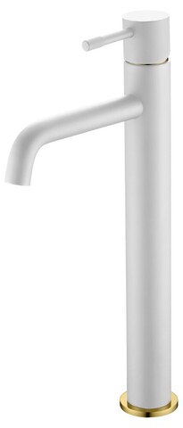 Boheme 462-WG Смеситель для раковины высокий, цвет: белый, золото