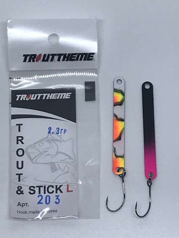 СТИКИ ФОРЕЛЕВЫЕ  TROUTTHEME TROUT & STICK L арт. 203 вес 2,3г КЛОУН (крючок Корея)