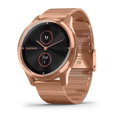 Garmin Vivomove Luxe - 18K Rose Gold Case with Rose Gold Milanese Band
