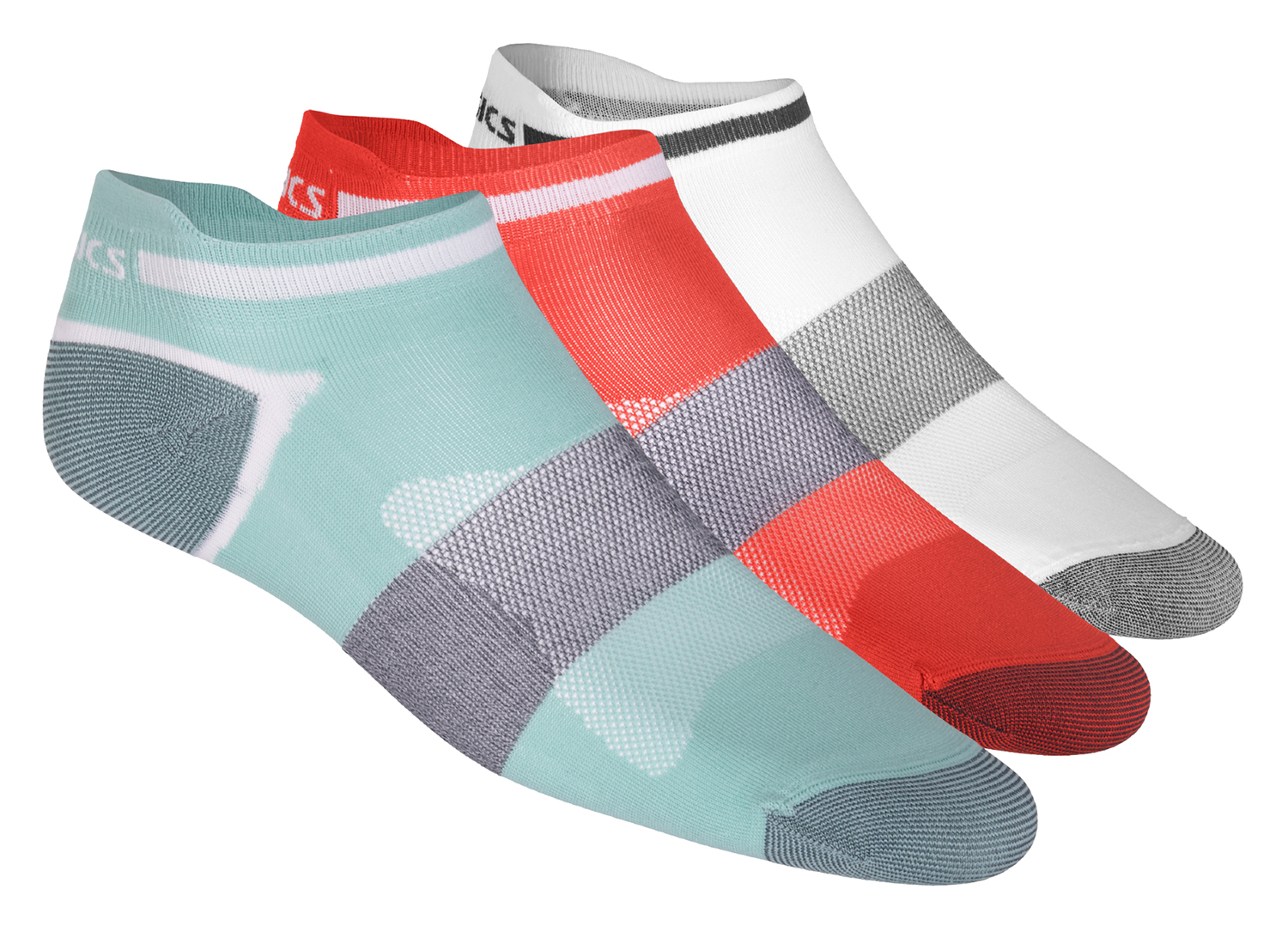 Комплект носков женский Asics 3ppk Lyte Sock белые-красные-голубые