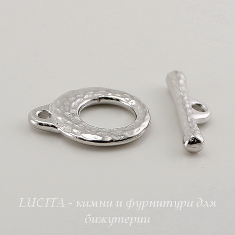 Замок - тоггл из 2х частей TierraCast 16х13 мм, 18х5 мм (цвет-платина) ()