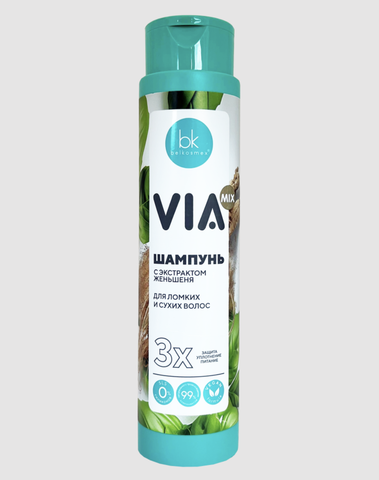 VIA mix Шампунь с экстрактом женьшеня, 390г.