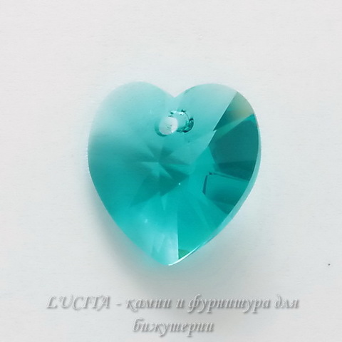 6202/6228 Подвеска Сваровски Сердечко Blue Zircon (10,3х10 мм)