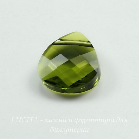6012 Подвеска Сваровски Flat Briolette Olivine (11x10 мм) ()