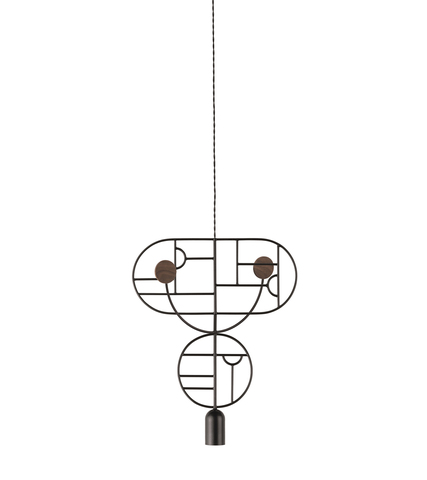 Фото: Подвесной светильник NOMON HOME WOODEN DOTS, CONF. 8, GRAPHITE/WALNUT - основной вид