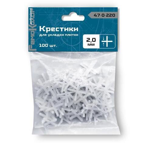 Крестики пластиковые для  укладки плитки, 2мм 100шт (РемоКолор) 47-0-220