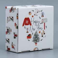Коробка сборная одиночная Квадрат, «Хюгге», 15*15*7 см