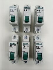 Автоматический выключатель 1-пол. 6А тип C 4,5кА серия ВА-101 DEKraft (6шт)