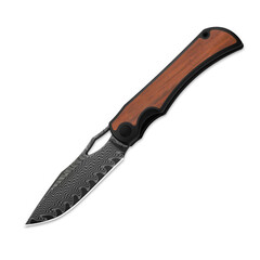 Фото Складной нож Kizer Allure, сталь Damascus, рукоять титан/Panama Rosewood