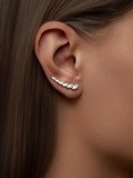 Серьги-клаймберы Крылья с фианитами