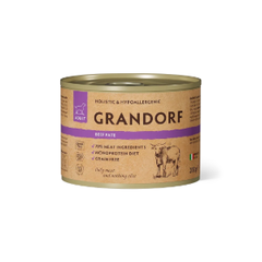 Консервы для собак GRANDORF Beef pate Монопротеиновый влажный корм из говядины для собак 6шт по 200гр