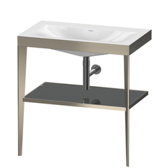 Duravit XViu XV4715NB189 Консоль напольная, 850x800x480мм с полкой, с раковиной без перелива, без отв., цвет: champagne matt/flannel grey high gloss lacquer фото