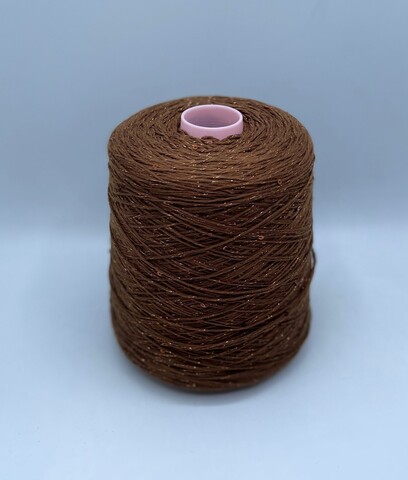 Zegna Baruffa (пр.Италия),art-Cotone 300м/100гр,100% Хлопок+пайетка+люрекс, цвет-Темный орех. арт.23479