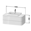 Duravit Happy D.2 Plus HP497109292 Тумба подвесная 408x1000x550мм под раковину, 2 ящика, цвет: stone grey satin matt