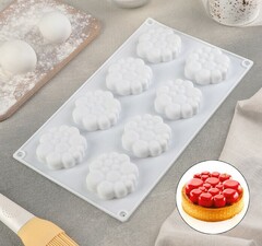 Форма для муссовых десертов и выпечки «Молекула», 29×17×1,5, 8 ячеек (д6 см)
