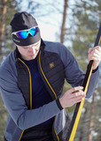 Элитный Теплый лыжный костюм Noname Hybrid 22 UX Black-Grey-Gold мужской