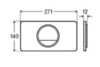 Viega Visign for Style 13 654504 Кнопка смыва (пластик) для смывных бачков, хром