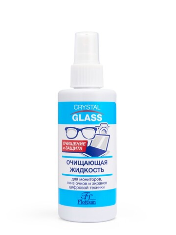 Floresan CRYSTAL GLASS Жидкость очищающая для мониторов, линз очков и цифровой техники 150мл (Ф-291)