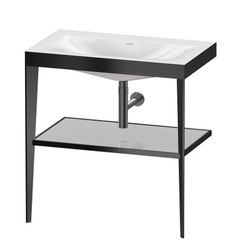 Duravit XViu XV4715NB210 Консоль напольная, 850x800x480мм с полкой, с раковиной без перелива, без отв., цвет: black matt/crome фото