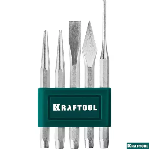 KRAFTOOL Grand-5, 5 предметов, набор зубил и кернеров (21075-H5)