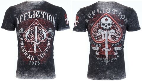 Affliction | Футболка двусторонняя мужская DEATH SPADE A8095 перед и спина