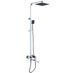 Lemark LM7004CS Душевая система с верхним душем 22х22 см и поворотным изливом-переключателем 30 см, регулируемая высота 1,1~1,7м, латунь/хром фото