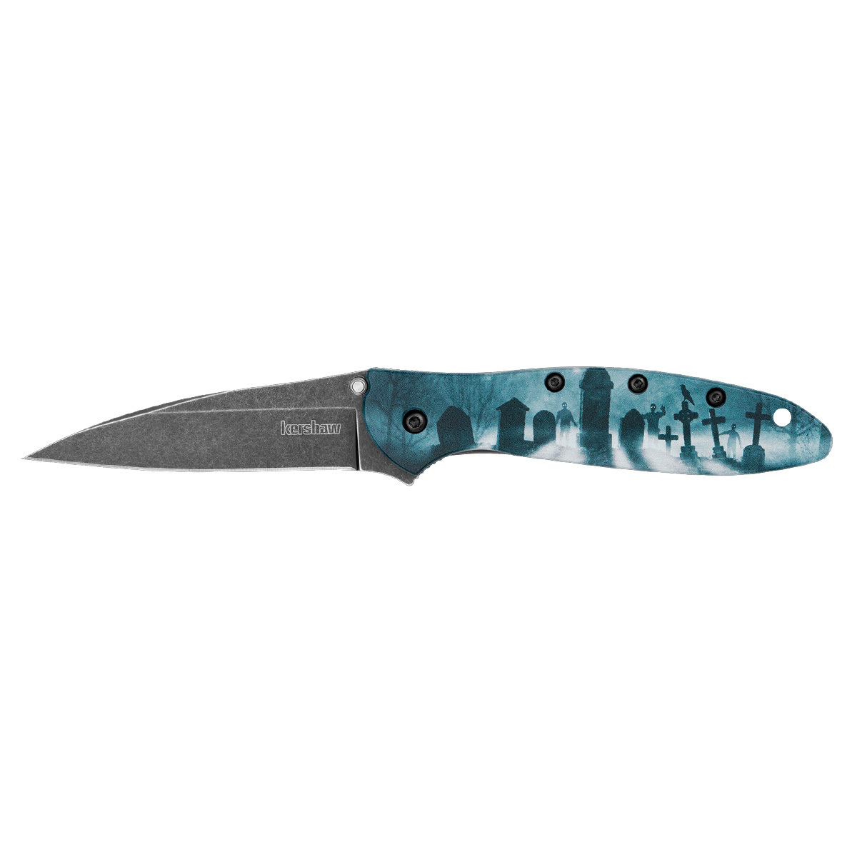 Полуавтоматический складной нож Kershaw Leek Halloween, сталь 14C28N, рукоять алюминий