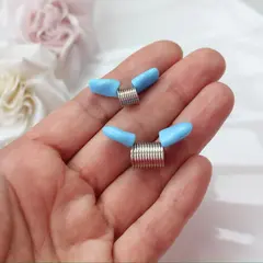 Пружина-стоппер с 30 мм (Bead Stopper), цвет голубой, 2 штуки, И050