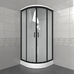Душевая Кабина Прайм-Блэк-Вельвет 90*90 А матовое стекло