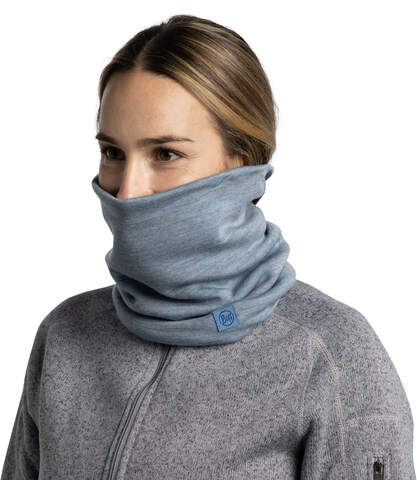Картинка шарф-труба Buff Wool heavyweight Solid Light Blue - 2