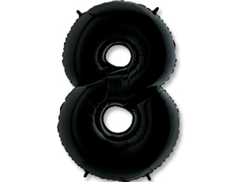 Шар Г 40''/102 см, Цифра Черный (Black) 