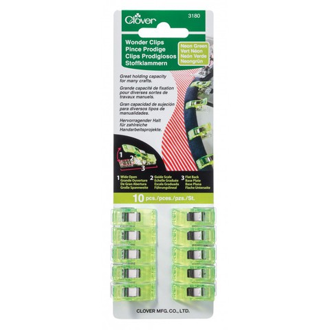 Клипсы для ткани Clover Neon Green 10 шт