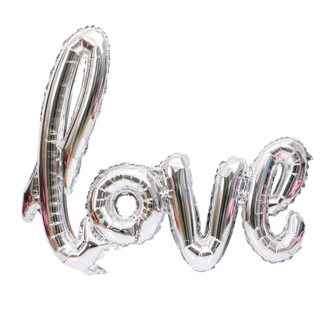 Шар К Надпись, Love, Серебро, 39