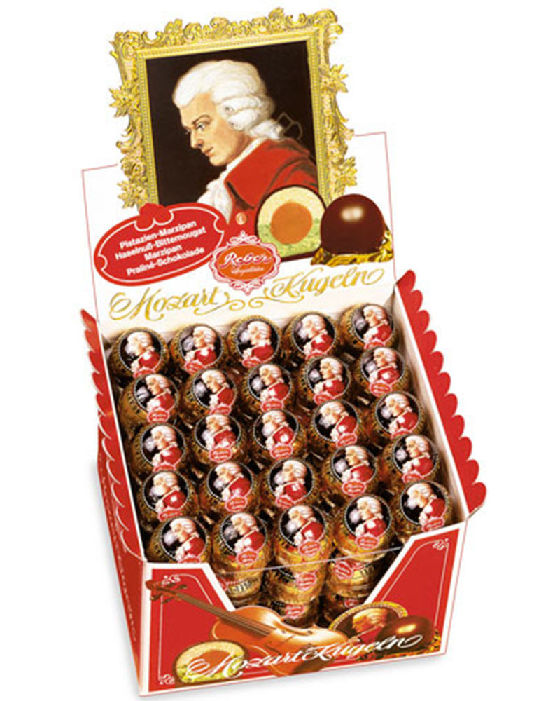 Конфеты Reber из горького шоколада с марципановой начинкой, 20 гр.