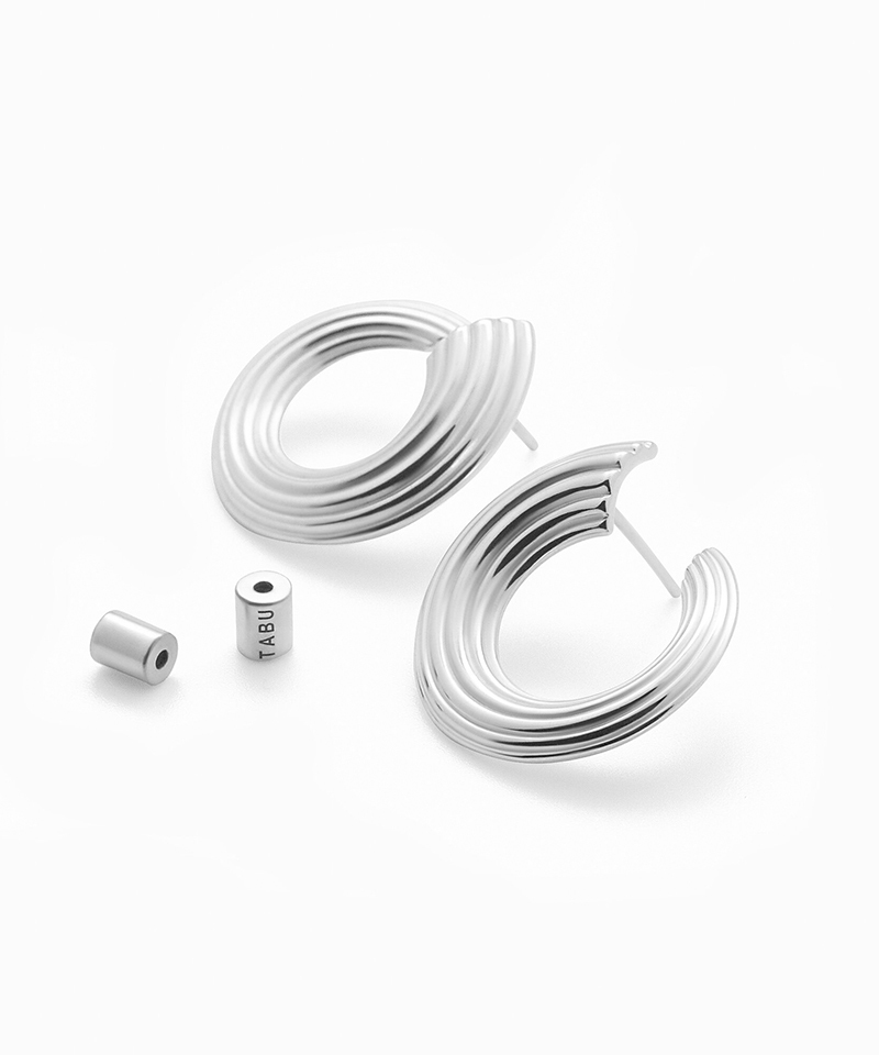 Серьги RIPPLE HORN silver