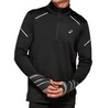 Asics Lite-show Winter 1/2 Zip Top рубашка для бега мужская черная - 1