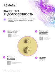 Смеситель термостатический для душа встраиваемый Lemark LMF-8065B-BRLG 