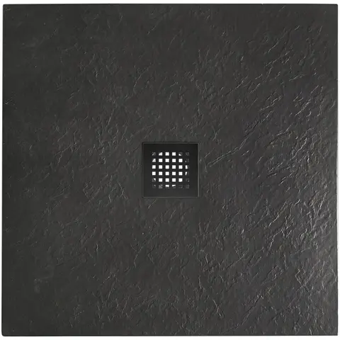 BelBagno TRAY-MR-UNO-A-90-35-NERO-NO Поддон из искусственного мрамора в комплекте с сифоном с чёрной матовой декоративной накладкой, чёрный