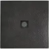 BelBagno TRAY-MR-UNO-A-90-35-NERO-NO Поддон из искусственного мрамора в комплекте с сифоном с чёрной матовой декоративной накладкой, чёрный