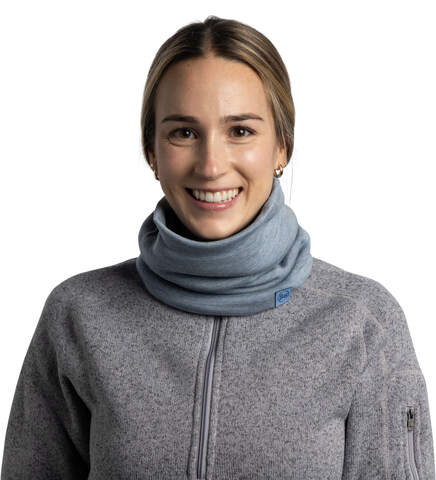 Картинка шарф-труба Buff Wool heavyweight Solid Light Blue - 3