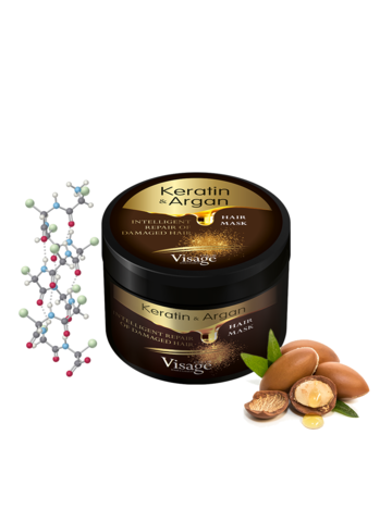 Питательная маска для волос, Visage Keratin&Argan, 500 мл