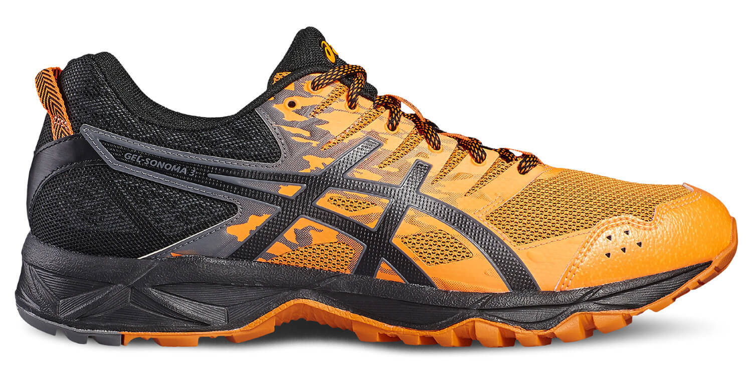 Кроссовки внедорожники мужские Asics Gel Sonoma 3 черные-оранжевые