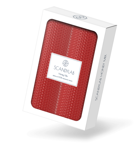 Набор из 2 натуральных свечей SCANDYLAB Honey Mix Red